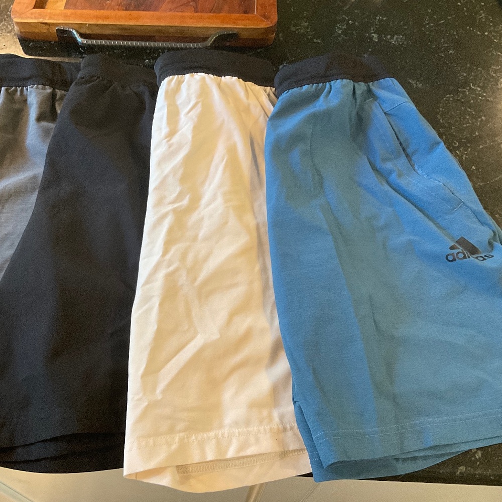 Mens Adidas Aeroready Short Bundle, size small. Grey, black, blue, ivory, green